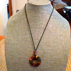 Southwestern Pattern Donut Necklace - Pre-loved (22")